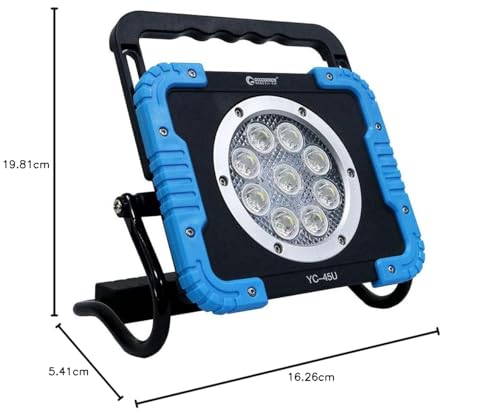 GOODGOODS LED Floodlight, Rechargeable Work Light, 45W, IP65 Waterproof, Smartphone Charging, Daylight White, Ultra Bright, Portable, Outdoor Lighting