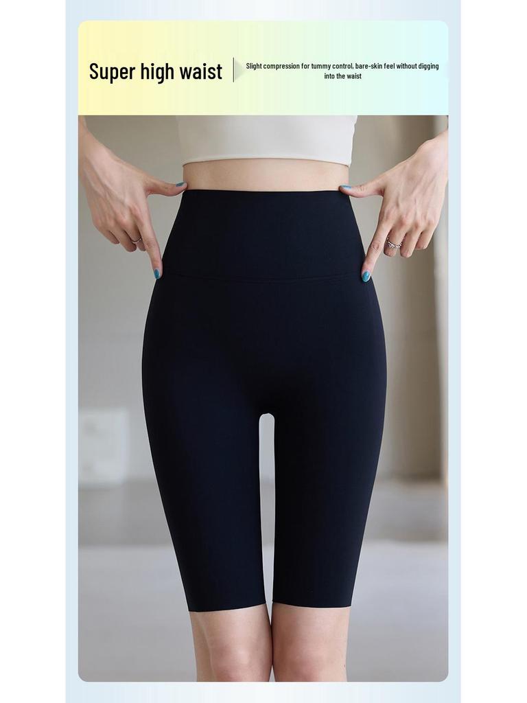 White 2024 Women's Shark Style Cycling Shorts: Summer Thin, Tummy Control & Hip Lift Yoga Leggings