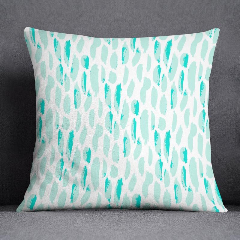 Abstract Summer Fresh Mint Blue Green Pattern Series Pillow  Bedroom Sofa Car Cushion Cover Case (45cm*45cm)