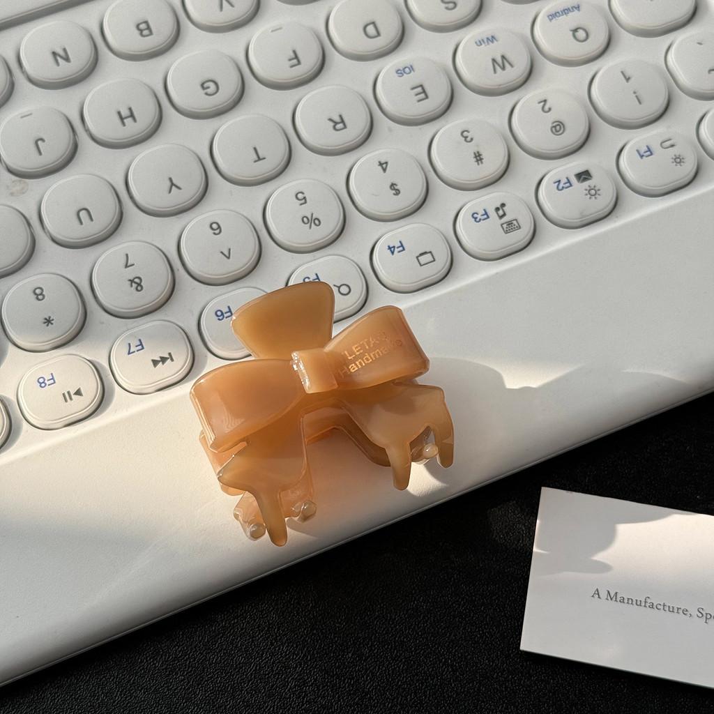 Chic Korean Style Small Bow Hair Clip Made From Acetate Perfect For Fashionable Women