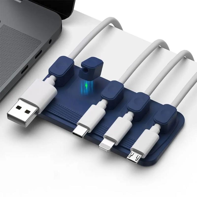 Magnetický organizér drátu myši pro stolní počítač Chránič spony kabelu Navíječ kabelu Zástrčka řádku Samolepící Pevný držák USB nabíjecí linky