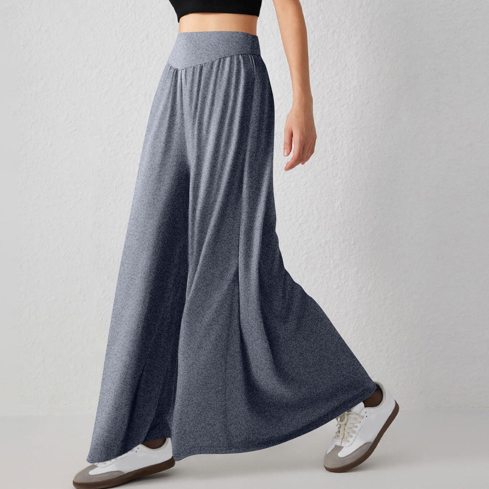 

Женские брюки с эластичной талией в минималистском стиле, широкие брюки, повседневные брюки с драпировкой XXL серый