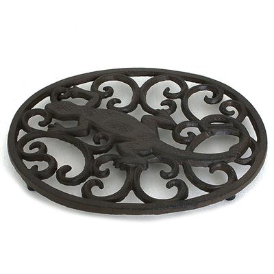 [R6576] - Cast Iron Trivet 'Salamander' Black - 25x20 Cm