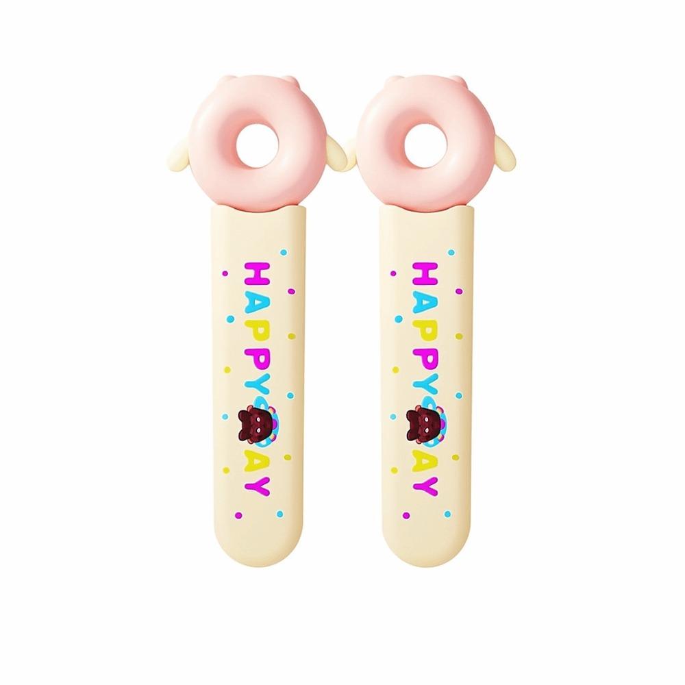 

Dopamine Donut Snack Tong Hands-Free Anti-Slip Mini Food Tong Plastic with Storage Box Dessert Cake Clamp Afternoon Tea рожевий