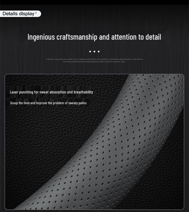 Volkswagen Passat Helårsäkta Läder Rattöverdrag, Ultratunt Universellt Passform Inredningstillbehör.