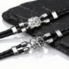 Vintage Elephant Black Leather Bracelet for Men,Trendy Elephant Charms Wristband Gift,An Elephant Never Forgets