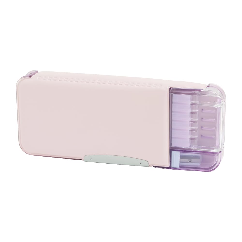 Sonic Pencil Check Pencil Case with Double Sheet Uka Light Pink Double-Sided Reinforcement, Support, FD-8445-LP