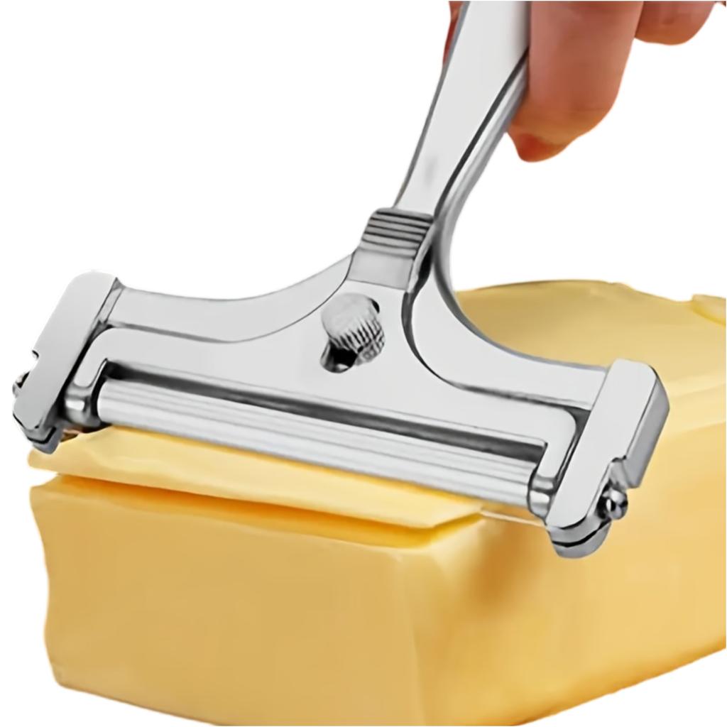Adjustable Thickness Cheese Slicer Stainless Steel Blade Butter Cutter Kitchen Tool for Slicing Cheese and Butter with Easy Grip Handle