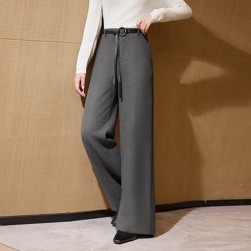 Women s High-Waist Straight Wide-Leg Drapey Pants M