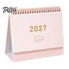 Monthly Organizer for Desk 2027 Calendar, Standing Flip Desktop Minimalist Gold Foil Cover Home Office Accessory Planner, Thick Paper Note Taking,