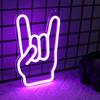 Attivolife Rock Hand Shaped Neon Light, Gamer Wall Decor LED Purple Neon Signs, USB Powered for Bar Christmas Birthday Home Party Gifts