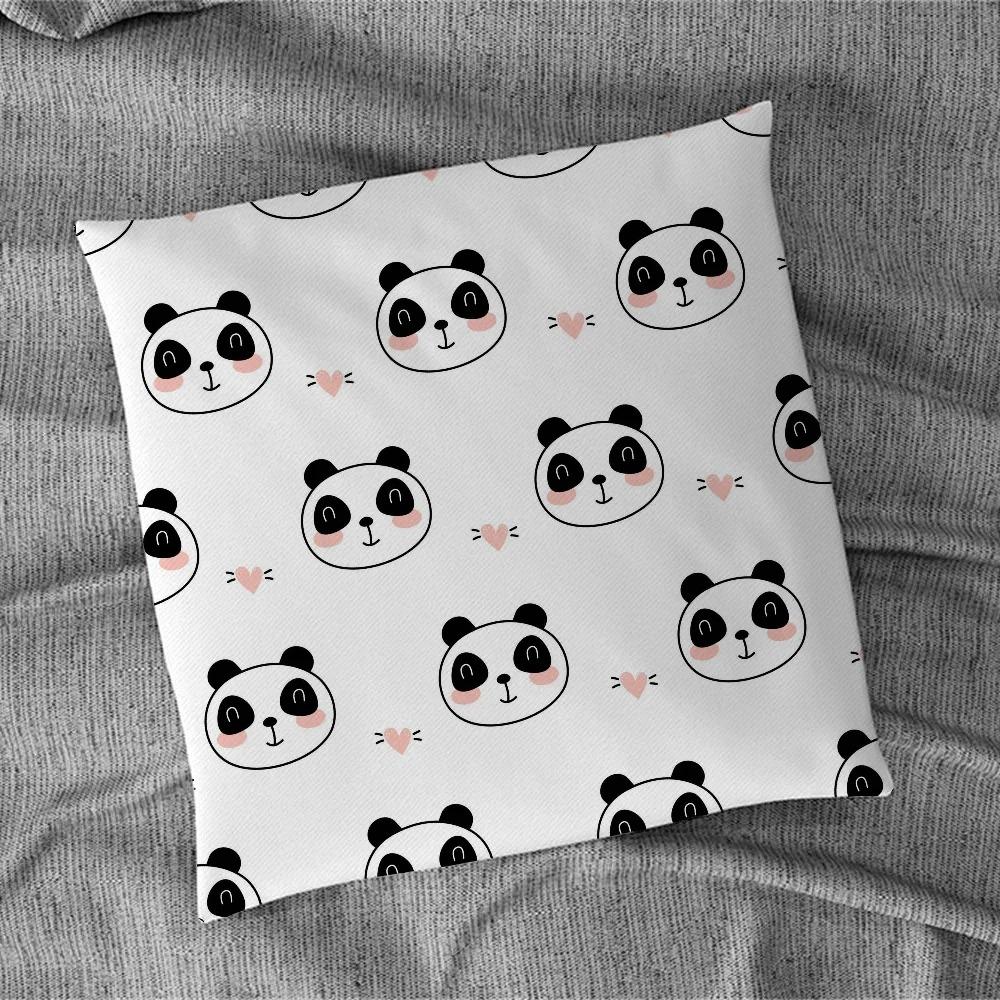 Cute Panda Pattern Pillowcase Car Ornaments Office Living Room Sofa Home Pillowcase