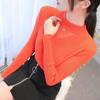 Autumn/winter Women's Knitted Bottoming Shirt Half Turtleneck Mesh Cutout Sweater Slim Knit Sweater Pullover Jumper Top