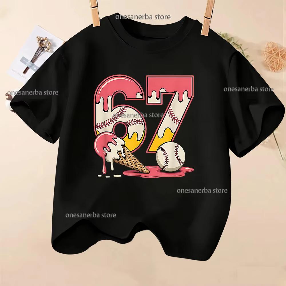 Kids Back To School SIX SEVEN Number 67 Graphic TShirt Soft Cotton Cute Wear for Boys Girlsdf0090