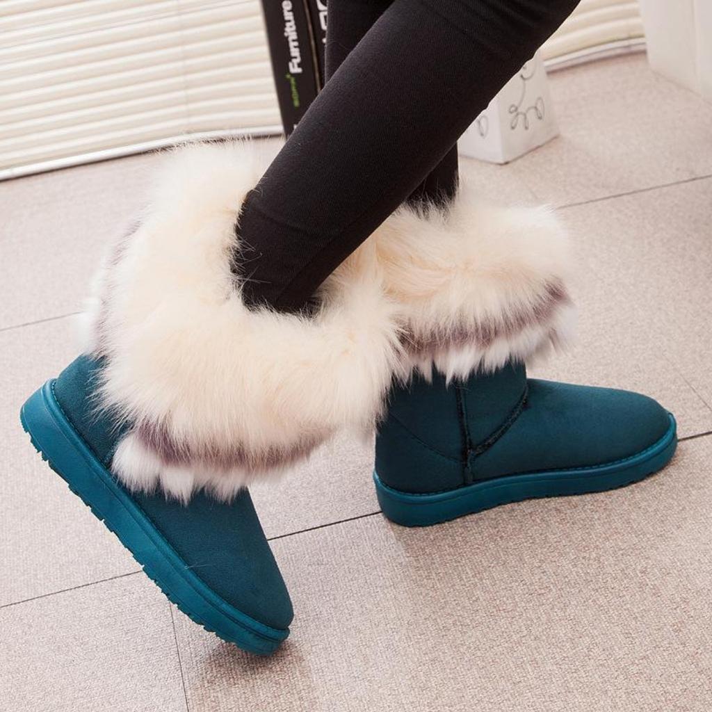 36-42 large size winter new thermal women's shoes women's boots flat heel platform women's boots short boots fluffy snow boots women's shoes