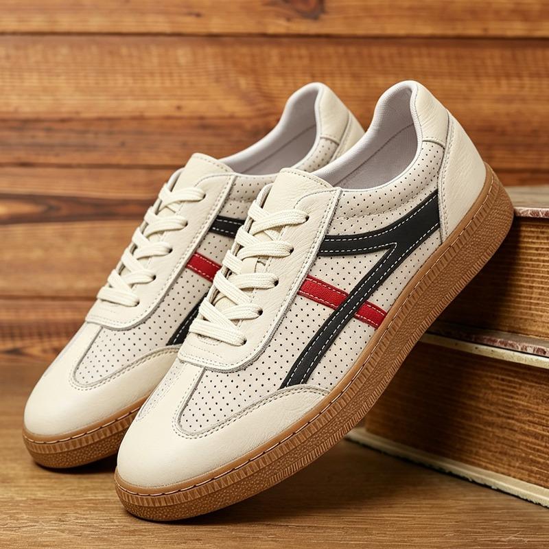 Leather Men's Hollow Shoes Men's Shoes White Shoes Men's Versatile Pure Cowhide Men's Casual Leather Shoes Hole Shoes