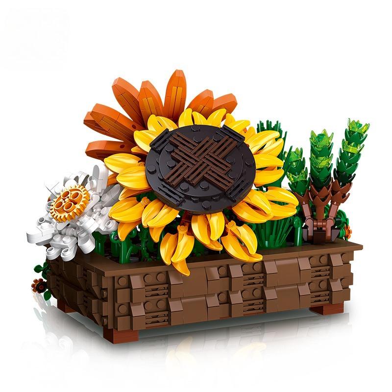 JJ9034 Climbing Ivy potted building block Flower simulation Everlasting Flower Children s educational assembly toy