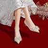 Blume Perle Damen High Heels Schuhe Kristall Luxus Sandalen Elegant 2025 Trend Neue Sommer Spitzschuhe Frau Pumps Zapatos