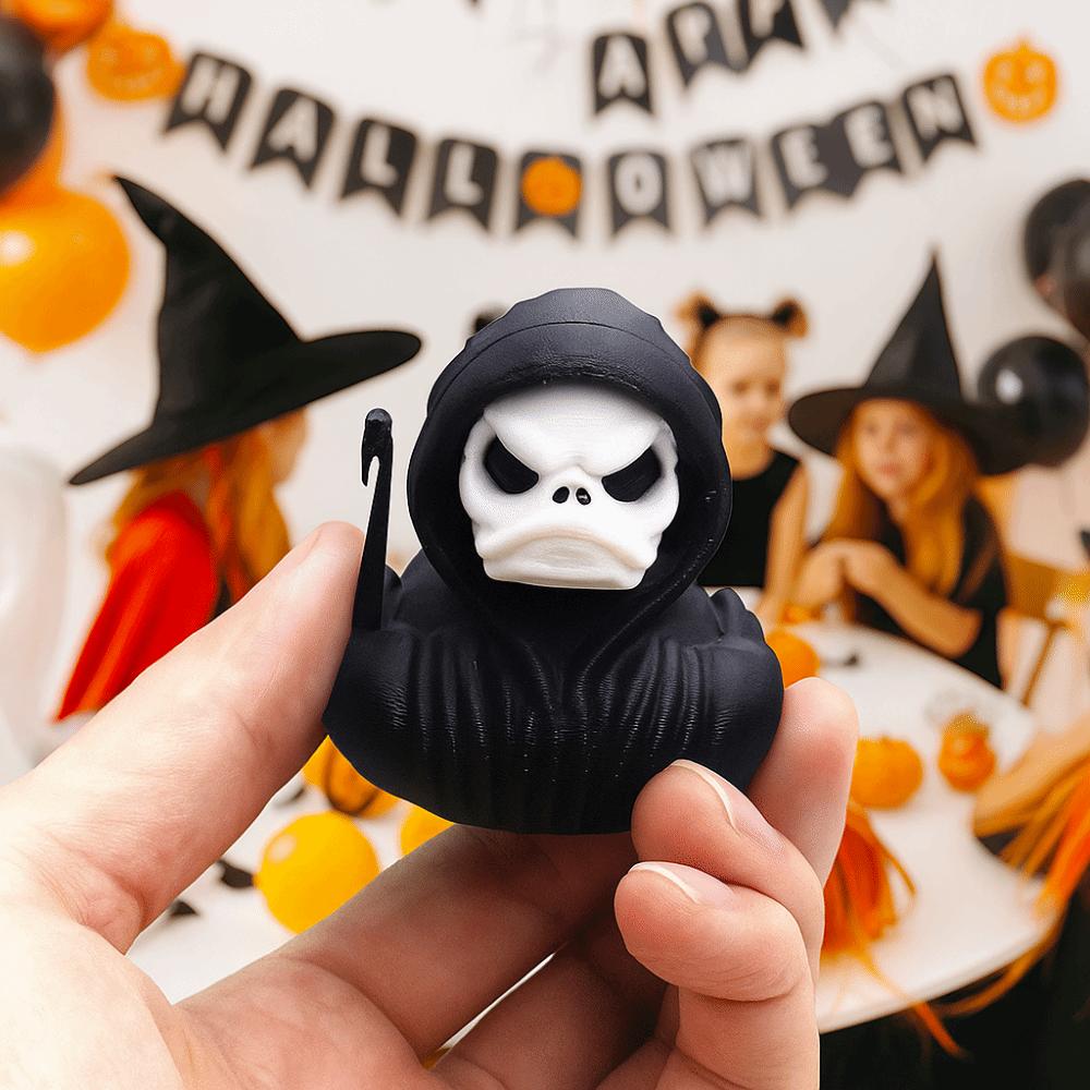Handicraft Halloween Duck Anime Figure 3D Printed Grim Reaper Duck Ornament  Desktop Decor