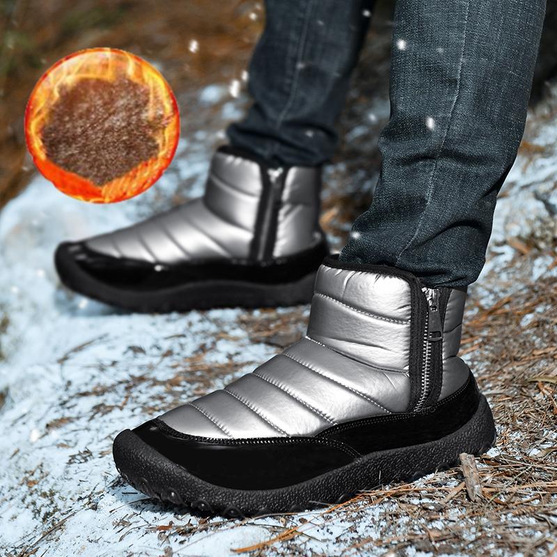 Golden Sapling Men Windproof Snow Boots Outdoor Leisure Flats Ankle Boot Man Waterproof Short Botas Big Size 46 Shoes