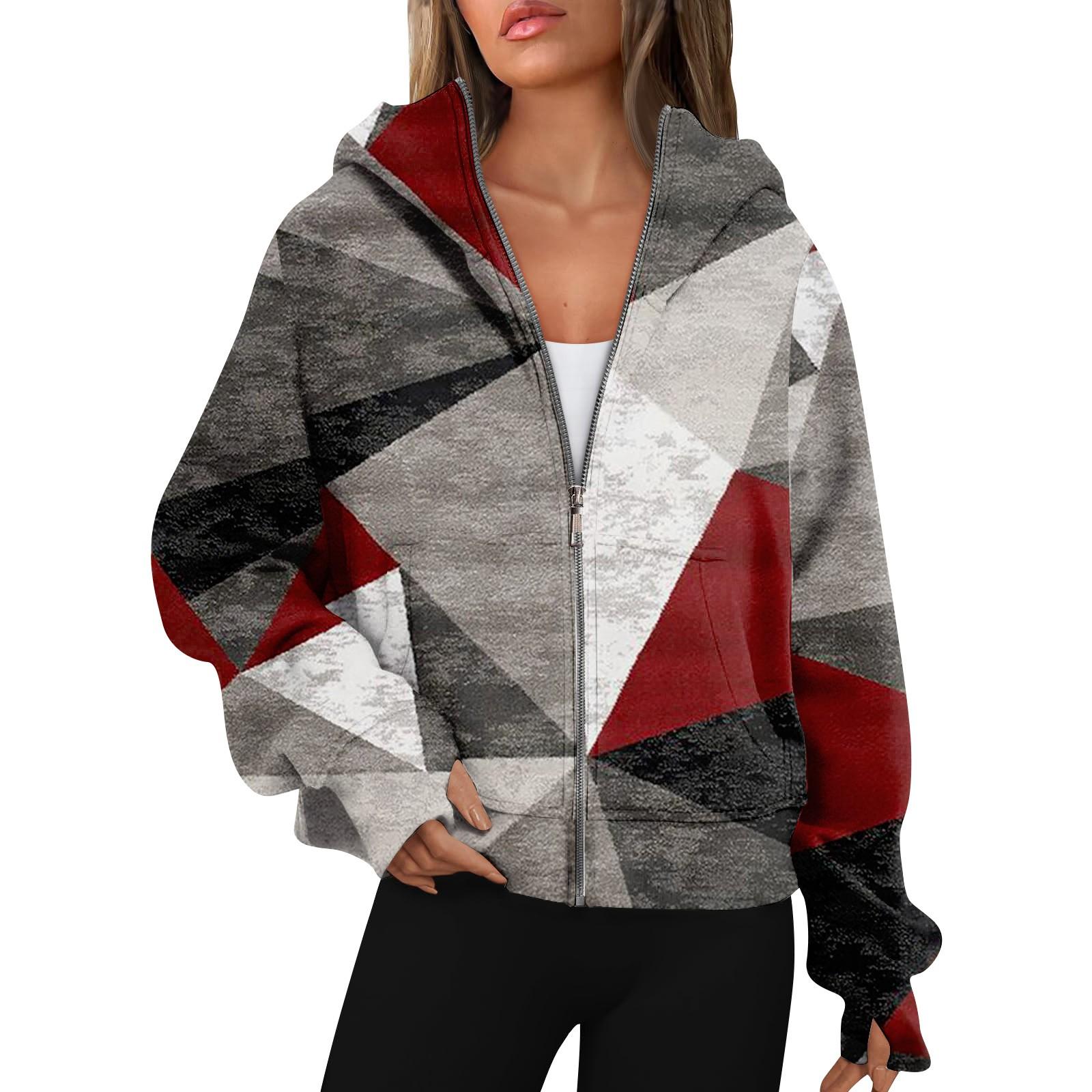 Женские толстовки с длинным рукавом, повседневные толстовки на молнии, толстовки с отверстиями для большого пальца, пальто, куртки с карманами M