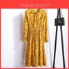 Elegant Floral Chiffon Long Sleeve Casual Vintage Boho Maxi Dress For Women