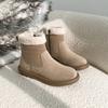 Leather snow boots women's winter velvet thickened Martin boots 2025 new women's cotton shoes short boots fur integrated