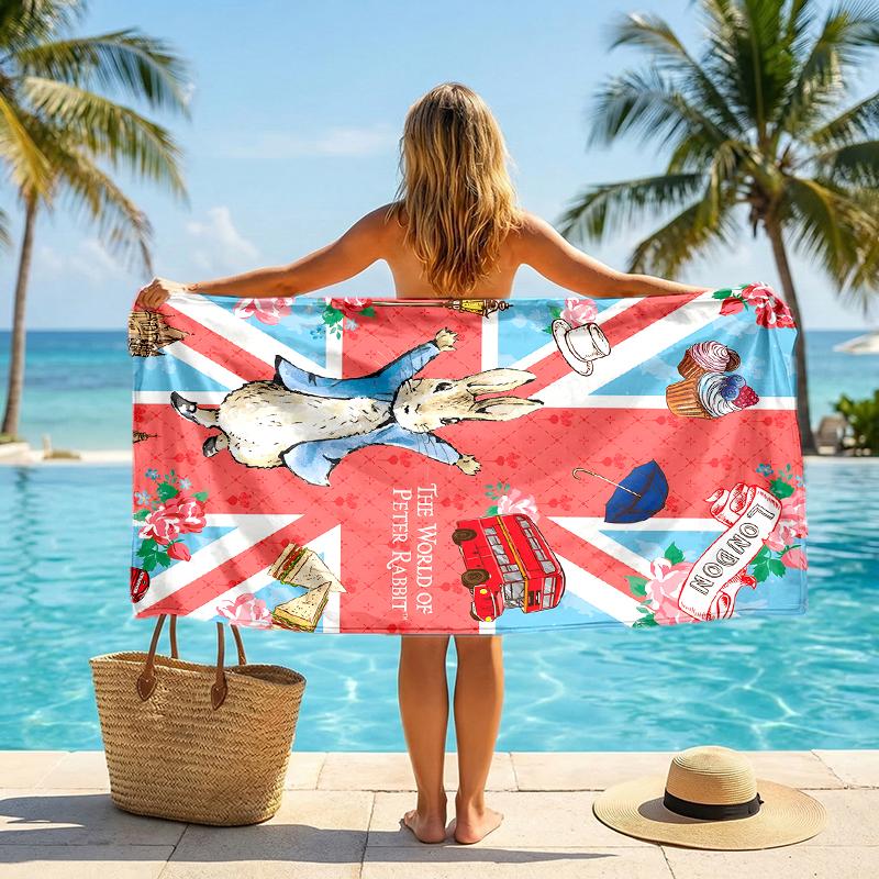 Peter Rabbit Fashion Beach Towel: Ideal for Summer Adventures Soft, Absorbent and Quick Drying Suitable for Swimming and Bathing
