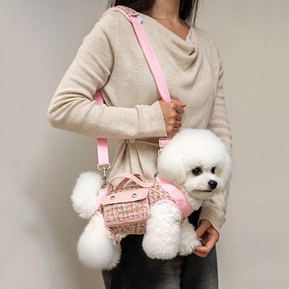 Stylish Pet Traction Backpack Elegant Dogs Going Out Bag Adjustable Cat Carrier Bag  Travel