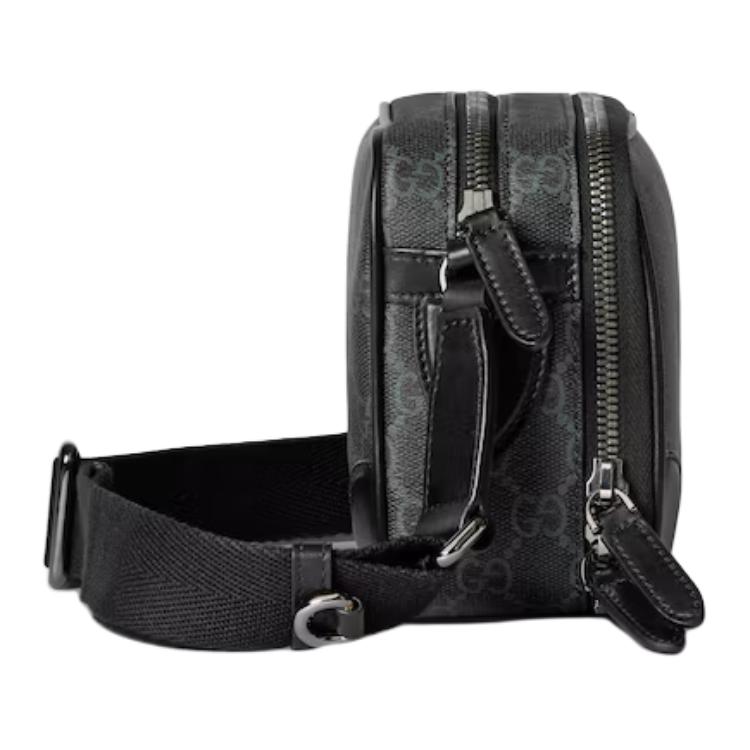 Gucci Zipper Closure Brand Print Fabric Mini Shoulder Bag Women Shoulder Bag Black 821217-FAED4-1000