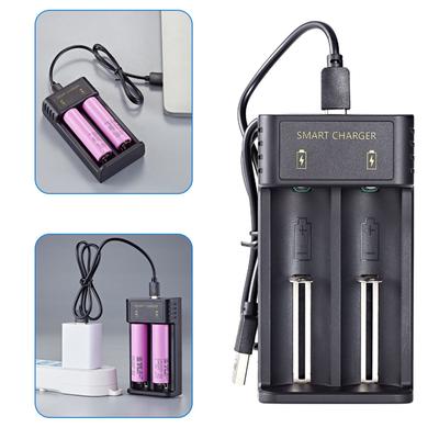 Universal Rechargeable Battery Charger Charging Adapter USB 2-Slot Battery Charging Tool for 18500/18650/26650/21700
