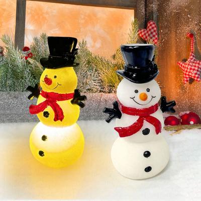 Luz de Noche Muñeco de Nieve Funciona con Pilas Adorno Navideño de Muñeco de Nieve Lámpara Decorativa de Muñeco de Nieve de Navidad Decoración de Navidad 1-5 Piezas