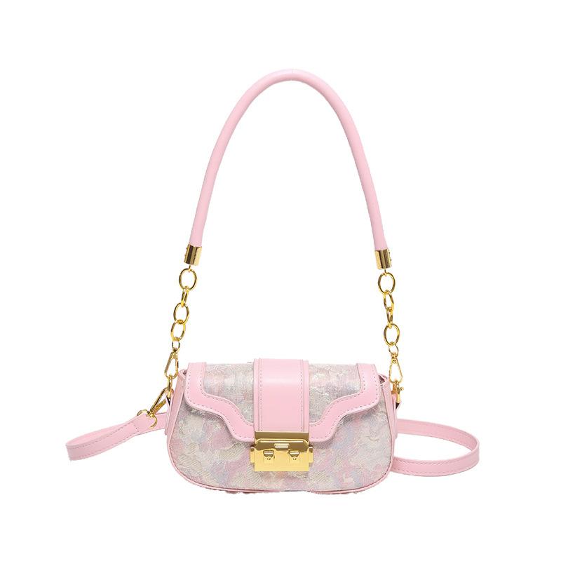 

Niche design underarm bag women s bag trendy fashion versatile shoulder bag retro contrasting color portable messenger bag average size рожевий