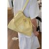 Korean version of large-capacity pleated underarm tote bag women's 2025 new fashion simple shoulder bag casual commuter bag