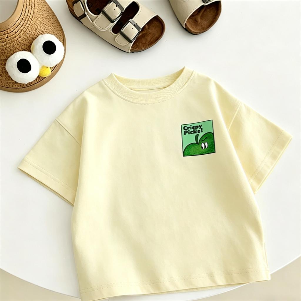 Children's Summer TShirt Crewneck Tops Loose Casual Tees Boys And Girls New Design Tees Pure Cotton Clothes Baby Short Sleeve