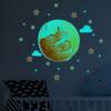 Sticker phosphorescent lumineux - RENARD RÊVEUR + 50 ÉTOILES - Autocollant mural plafond enfant fluorescent - 30x40cm