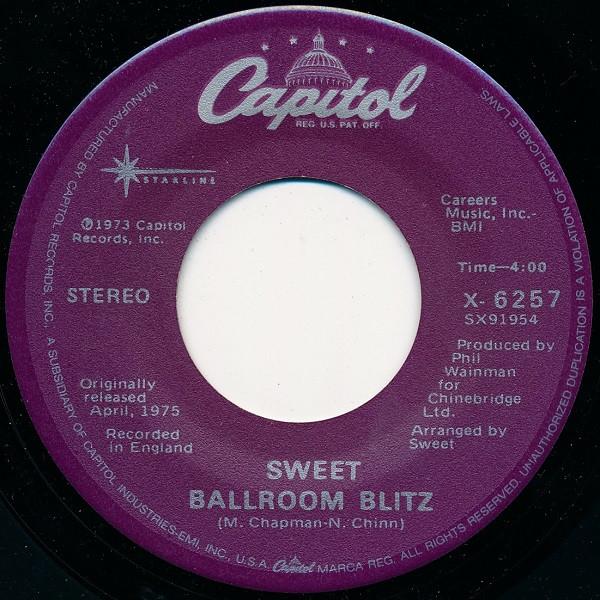 

7inch Record SWEET Ballroom Blitz Fox On The Run X6257 Capitol Records 1988 US Rock Used
