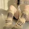 Sweet Christmas Leg Warmers Knitted Leg Sleeves Harajuku Long Leg Socks Winter Warm Boot Cuffs Toppers for Womens Girls