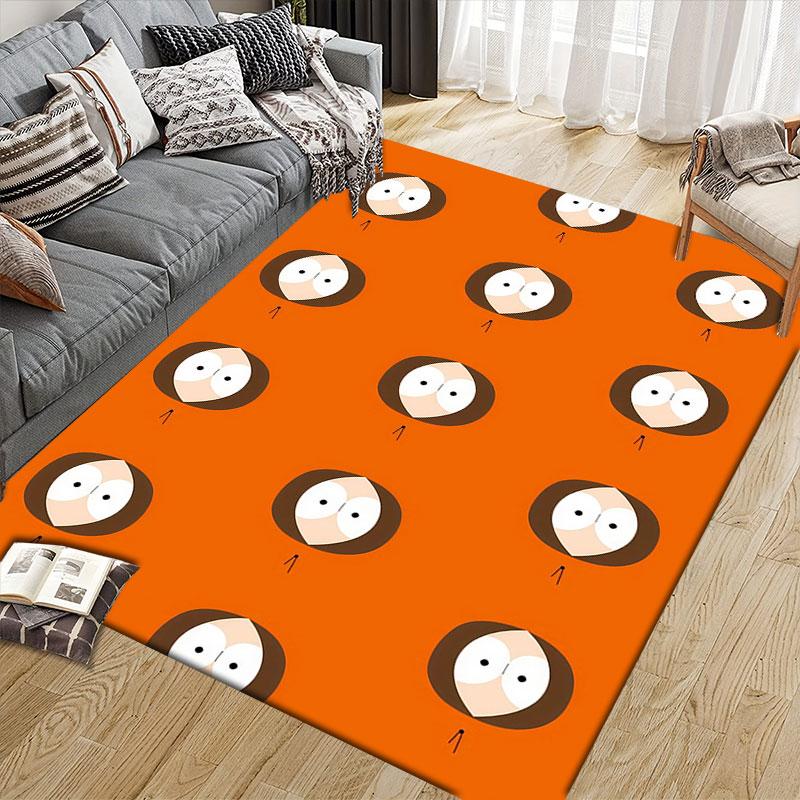 Kenny McCormick Flannel Printed Carpet, Home Sofa Decoration for Living Room & Bedroom, Non‑Slip Play Flannel Floor Mat for Game Room