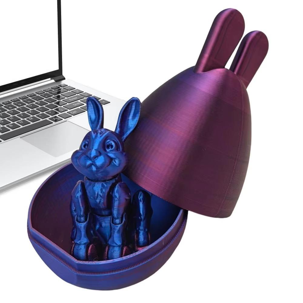 

Пасхальные подарки Кролик Яйцо Непоседа Игрушка 3D-печать Кристалл Красочный Пасхальная роспись Яйца Настольное украшение Кролик Пасха фиолетовый