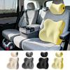 Lumbar Cushion For Car Memory Foam Ergonomic Auto Accessories Car Neck Pillow Kit For Vehicle Truck Travel Trip Commuting Daily