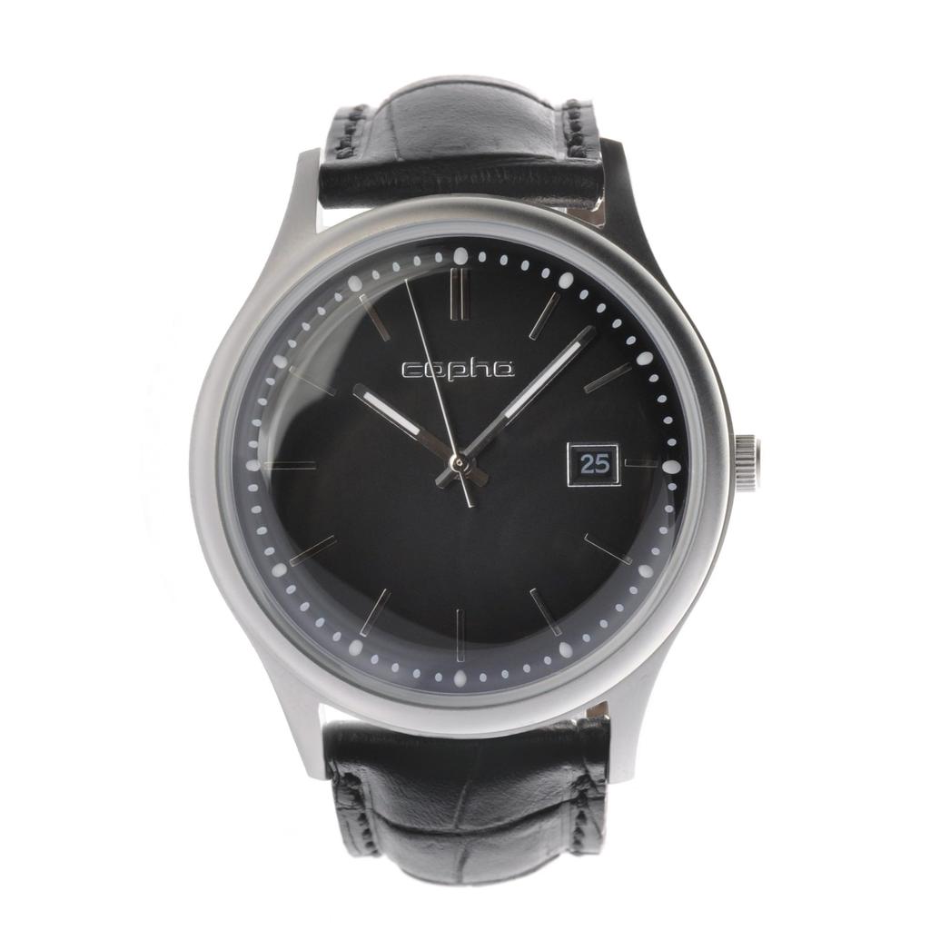 Kopha Dress Scandinavian Quartz Officially Slim Classic Crocodile Black X Watch, Design, Battery-Operated Movement, Imported, 40, Belt, Black, Men's