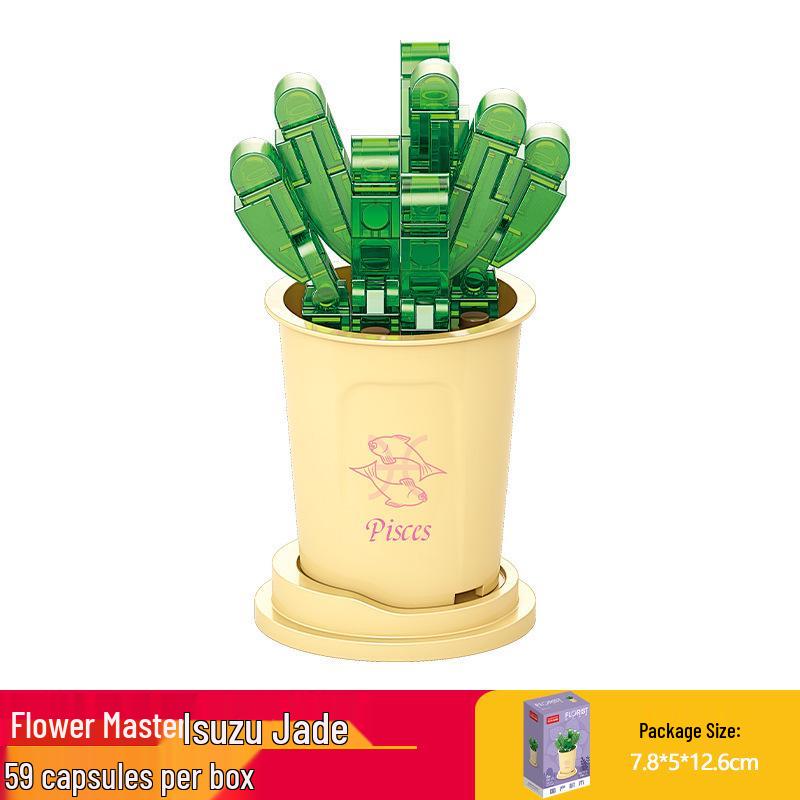 Succulent Bonsai Building Block Flowers - Compatible with Lego, Small Particle Assembly Toys for Girls