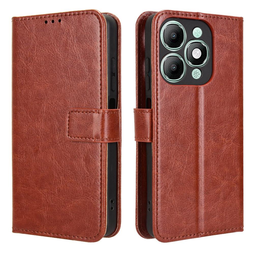 For Itel A90 4G Case Crazy Horse Texture PU Leather Phone Wallet Cover