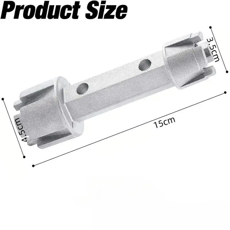 1pc Aluminum Alloy Dual-Ended Tub Drain Remover Wrench Dual Ended Dumbell Wrench Remover Repair Tools Bathroom Accessories