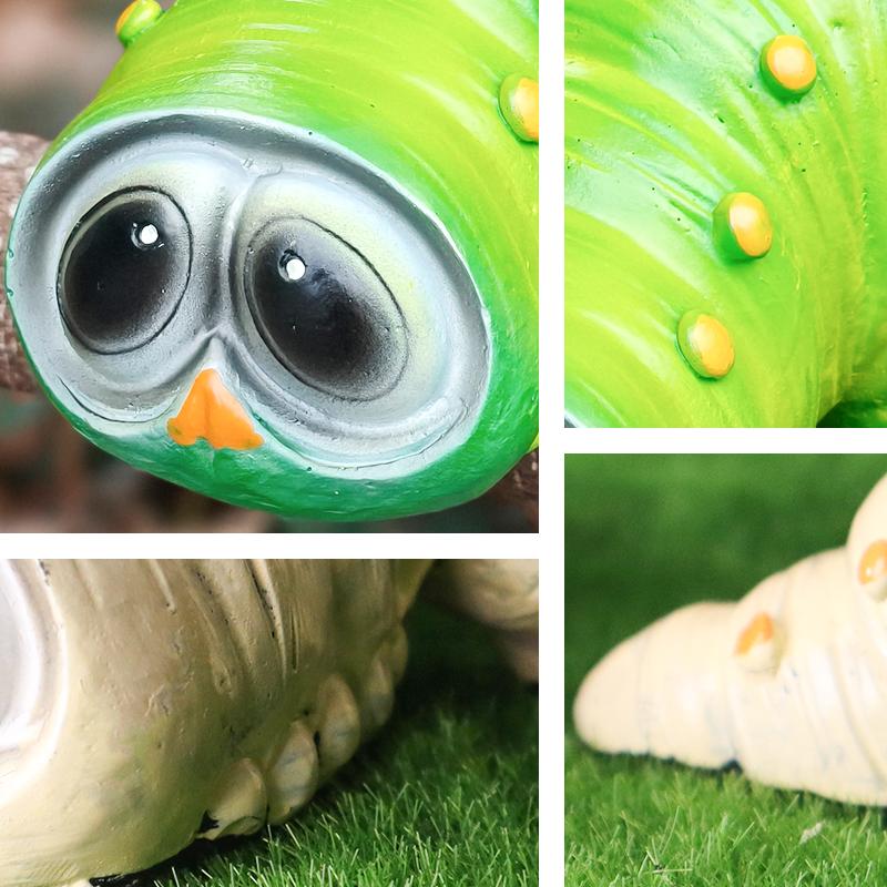Mini Caterpillar Sculpture Creative Resin Sculpture for Home, Garden, and Courtyard Decoration