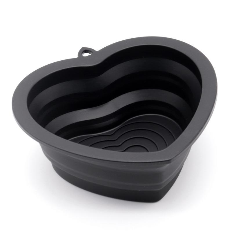 Silicone Pet Folding Bowl, Dog Rice Bowl, Heart-shaped Cute Puppy Bowl, Cat Bowl, Portable Outdoor Bowl, Dog Food Bowl