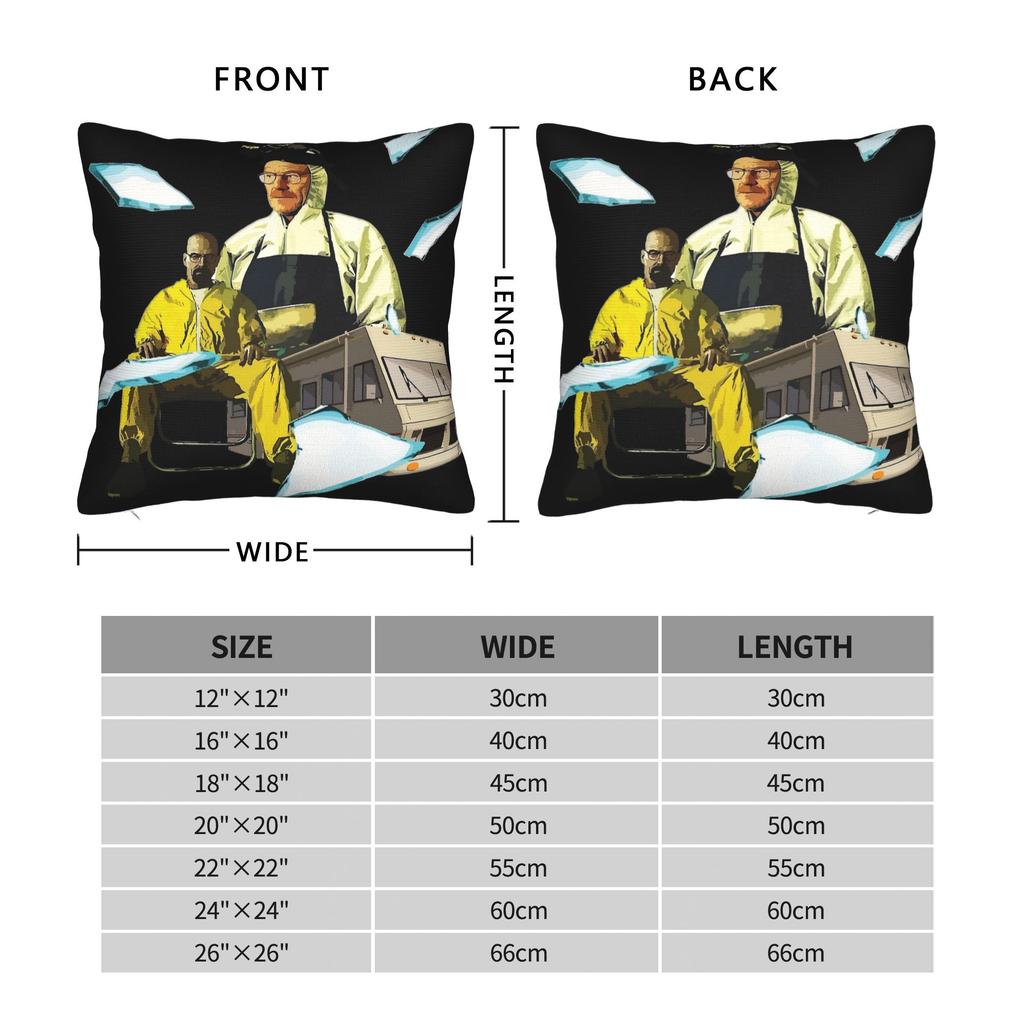Walter White Square Pillow Covers Polyester Room Breaking Bad Cushion Case Funny Home Decoration Throw Pillow Case 40*40