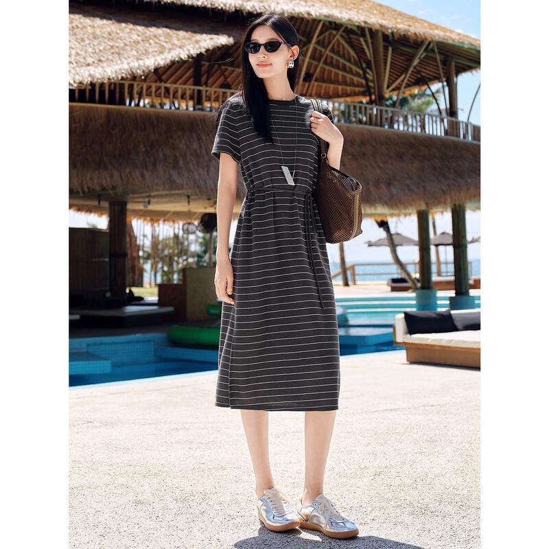 

Платье женское вязаное полосатое с разрезом на талии Jiu Zi Anna Cooluri M