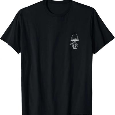 Creepy Forest Mushroom Witchy Fungi Aesthetic Pocket Design T-Shirt